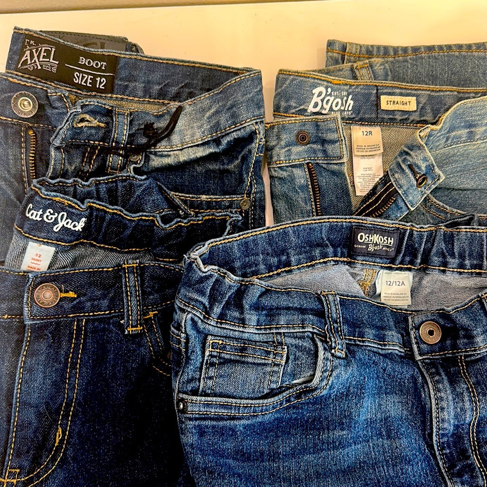 Boys size 12 jeans- 4 pair lot